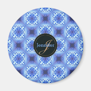 abstraktes ethnisches geometrisches blaues magnet