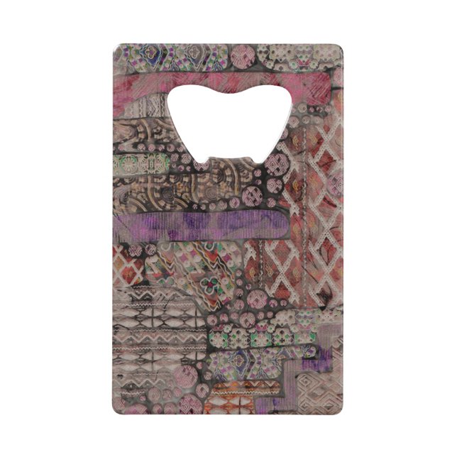Abstraktes Ethno-Muster - Folklore Art 1 Geldbeutel Flaschenöffner (Vorderseite)