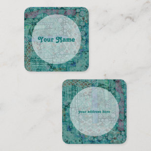 Abstraktes Ethno-Muster - Folklore Artikel 2 Quadratische Visitenkarte