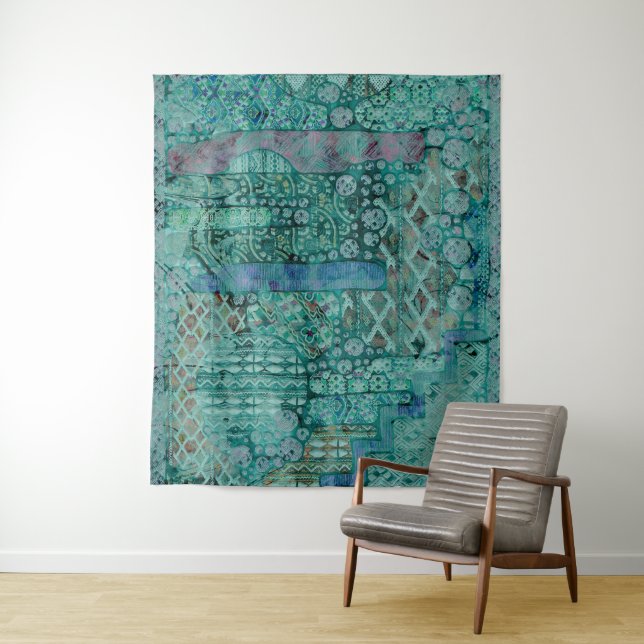 Abstraktes Ethno-Muster - Folklore Artikel 2 Wandteppich (Beispiel)