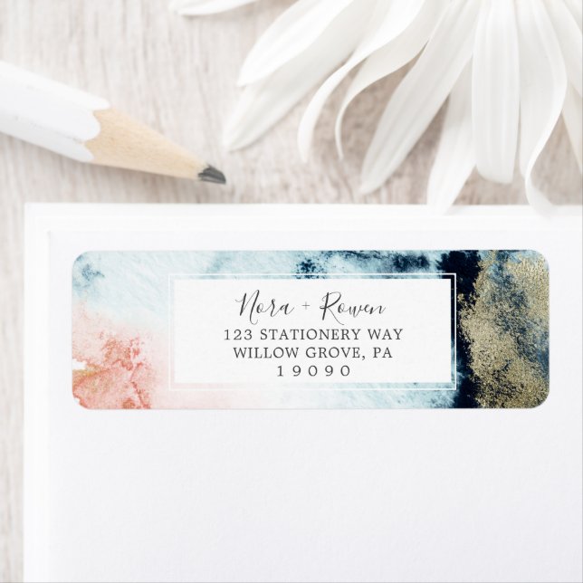 Abstraktes Etikett für die Rückgabe der Wasserfarb (Insitu)