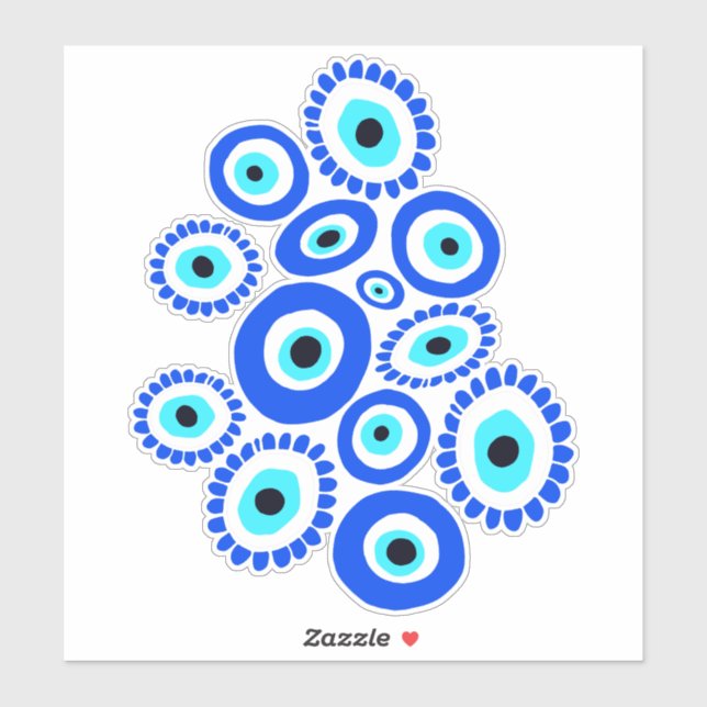 Abstraktes Evil Eye Graphic Aufkleber (Blatt)