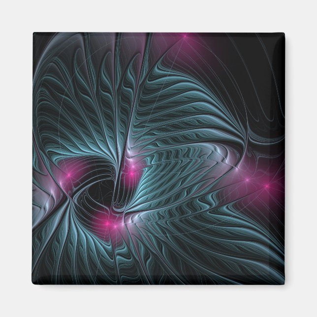 Abstraktes Fantasy-Fraktal Magnet (Vorne)