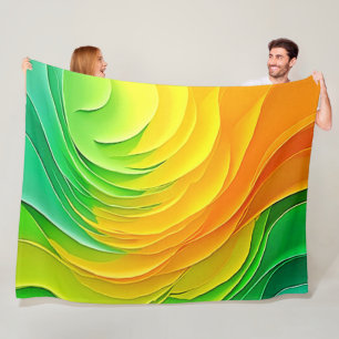 Abstraktes Farbenergie-Fluss-Design Fleecedecke