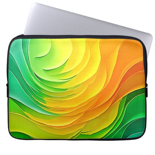 Abstraktes Farbenergie-Fluss-Design Laptopschutzhülle (Vorderseite)