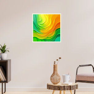 Abstraktes Farbenergie-Fluss-Design Poster