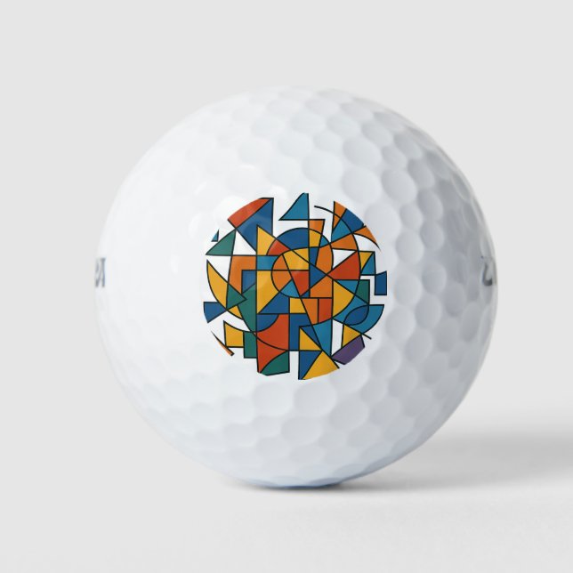 ABSTRAKTES FARBENES GEOMETRISCHES PATTER GOLFBALL (Vorderseite)