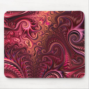 Abstraktes, farbenfroh Burgund-Carmine-Spiralmuste Mousepad