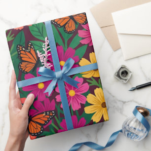 Abstraktes farbenfrohes Boho-Schmetterling-Einwick Geschenkpapier