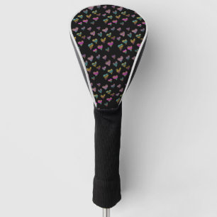 Abstraktes farbenfrohes Herz süßes Muster Golf Headcover