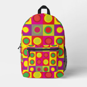 Abstraktes farbenfrohes Kreis-Quadrat nahtloses Mu Bedruckter Rucksack