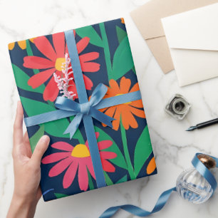 Abstraktes farbenfrohes Matisse-Gänseblümchen-Gesc Geschenkpapier