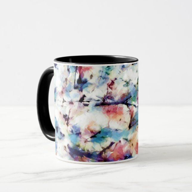 Abstraktes, farbenfrohes Muster, hell, elegant Tasse (Vorderseite Links)