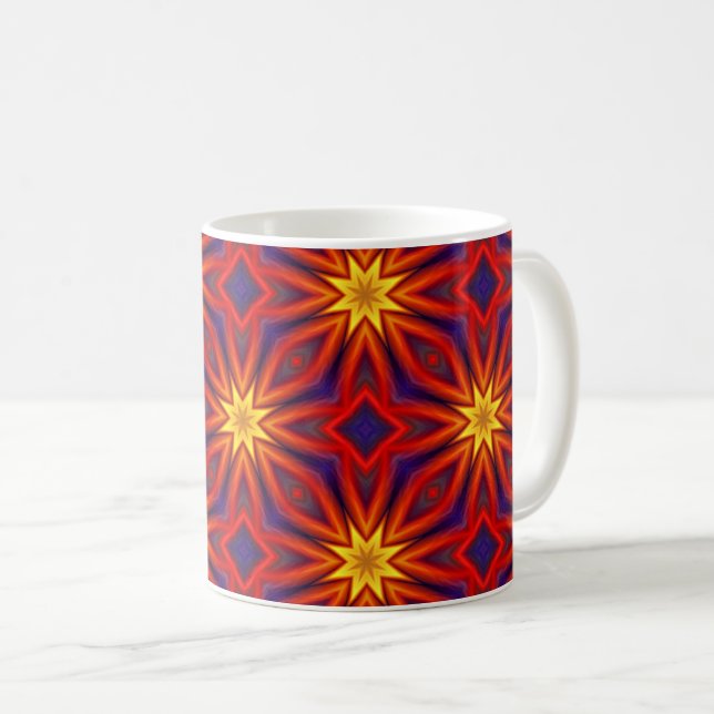 Abstraktes farbenfrohes Muster Kaffeetasse (VorderseiteRechts)