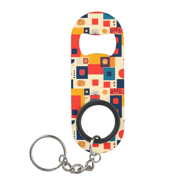 Abstraktes farbenfrohes Muster Mini Flaschenöffner (Vorderseite)