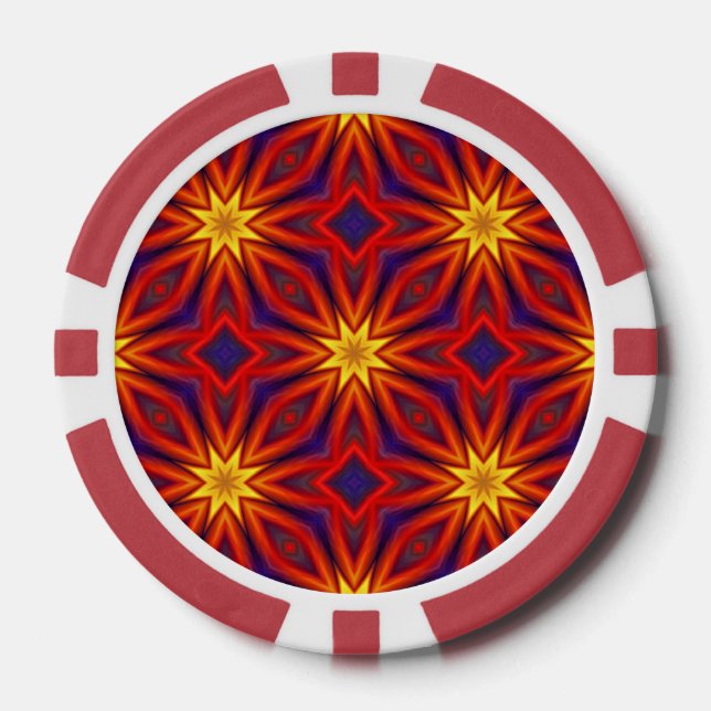 Abstraktes farbenfrohes Muster Pokerchips (Vorderseite)