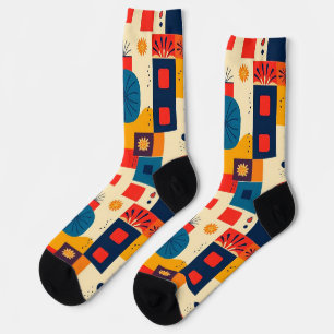 Abstraktes farbenfrohes Muster Socken