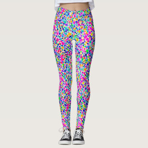 Abstraktes farbenfrohes Regenbogen-Punkte-Wasserfa Leggings