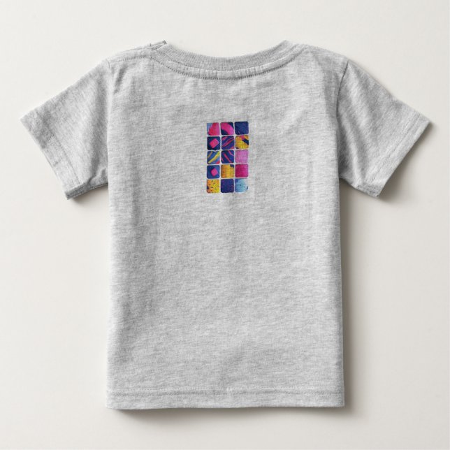 Abstraktes Farbenmuster Baby T-shirt (Rückseite)