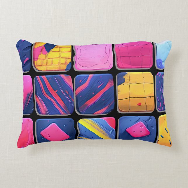 Abstraktes Farbenmuster Dekokissen (Vorderseite)