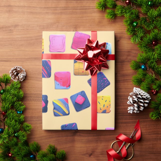Abstraktes Farbenmuster Geschenkpapier (Feiertagsgeschenk)