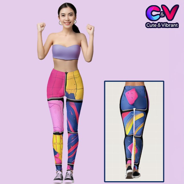 Abstraktes Farbenmuster Leggings (Von Creator hochgeladen)