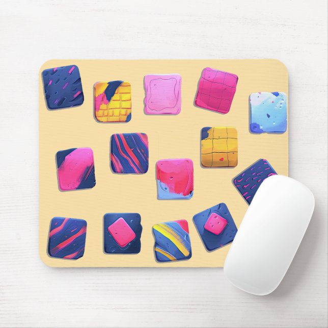 Abstraktes Farbenmuster Mousepad (Mit Mouse)
