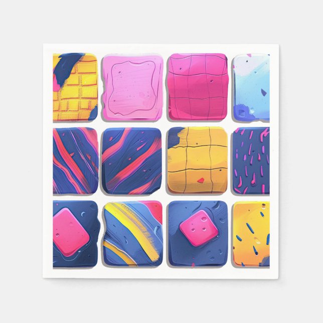 Abstraktes Farbenmuster Serviette (Vorderseite)
