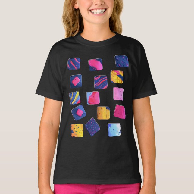 Abstraktes Farbenmuster T-Shirt (Vorderseite)