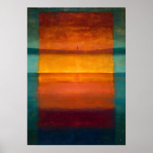 Abstraktes Farbflächenbild 'Celestial Zen Hidden H Poster