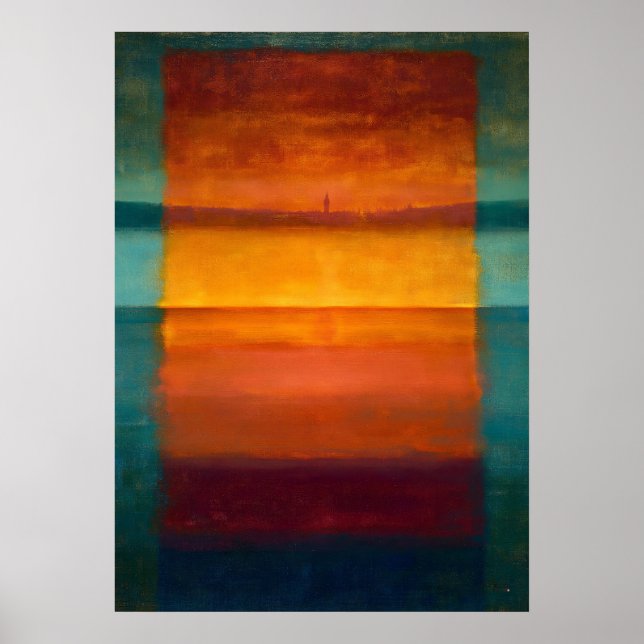 Abstraktes Farbflächenbild 'Celestial Zen Hidden H Poster (Vorne)