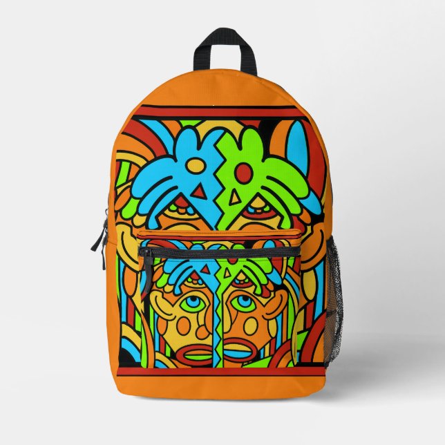 Abstraktes farbiges Design Bedruckter Rucksack (Vorderseite)