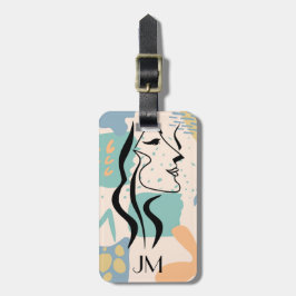 Abstraktes farbiges Design mit weiblichem Gesicht Gepäckanhänger