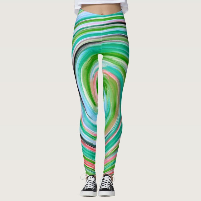 Abstraktes farbiges Fraktal Muster 3 Leggings (Vorderseite)