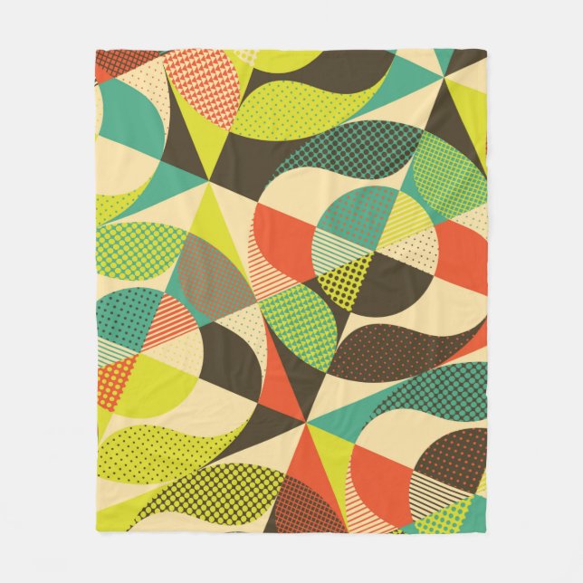 Abstraktes, farbiges geometrisches Design. Fleecedecke (Vorderseite)