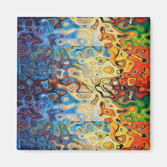 Abstraktes farbiges Muster Magnet (Vorne)