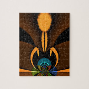 Abstraktes Farbkontrast-Kunstposter Puzzle