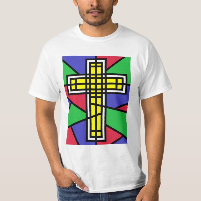 Abstraktes Farbkreuz T-Shirt (Vorderseite)