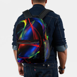 Abstraktes Farblichtmuster Bedruckter Rucksack