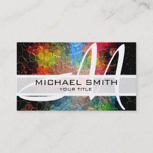 Abstraktes Farbmodernes Monogramm #15 Visitenkarte