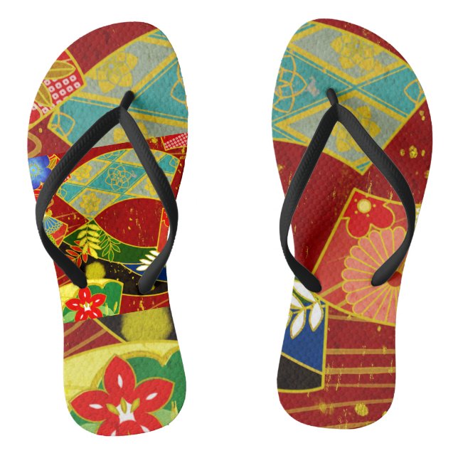 Abstraktes Farbmuster 4 Flip Flops (Fußbett)