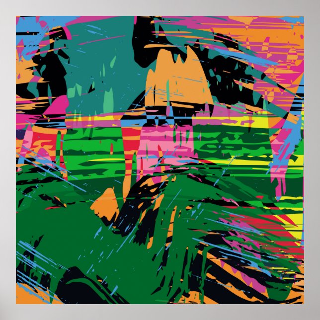 Abstraktes Farbmuster in Graffiti-Qualität v Poster (Vorne)