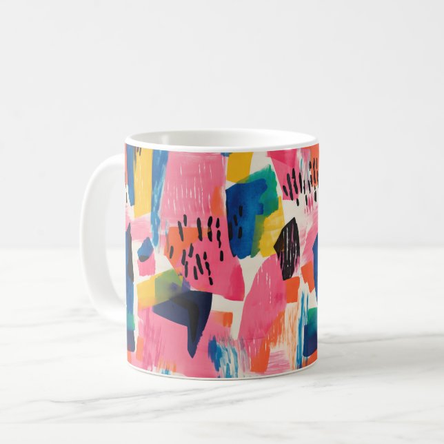 Abstraktes Farbmuster Kaffeetasse (Vorderseite Links)