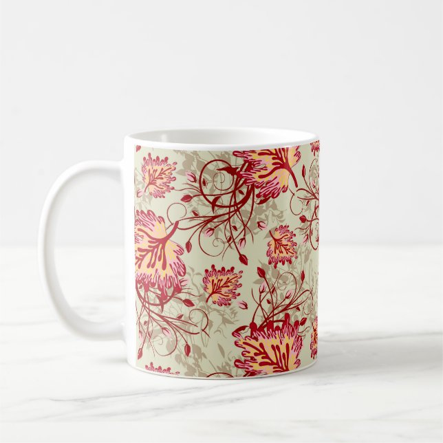 Abstraktes Farbmuster mit Hintergrundabstraktion Kaffeetasse (Links)