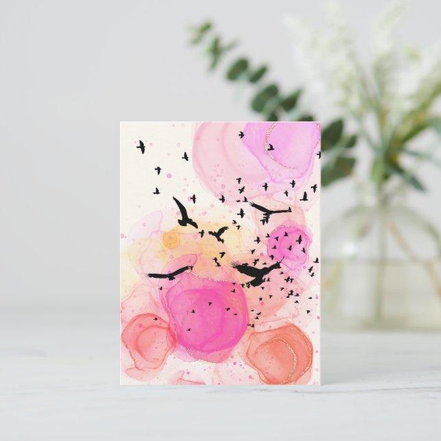 Abstraktes Farbmuster Postkarte (Stehend Vorderseite)
