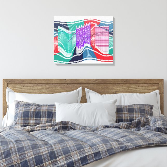 Abstraktes Farbquant Winkelimpulsfeld  Leinwanddruck (Insitu (Schlafzimmer))