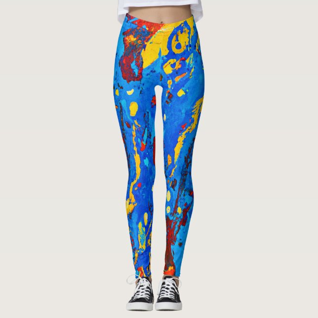 Abstraktes Farbwerk Leggings (Vorderseite)