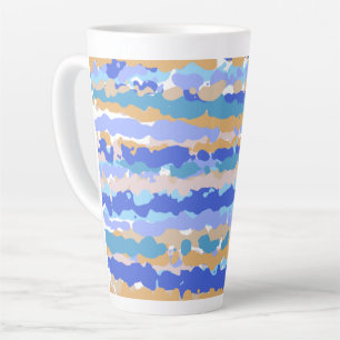 Abstraktes, fett grafisches Blau, Aquamarin Orange Milchtasse