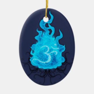 Abstraktes Feuer-blaue Flamme Keramik Ornament