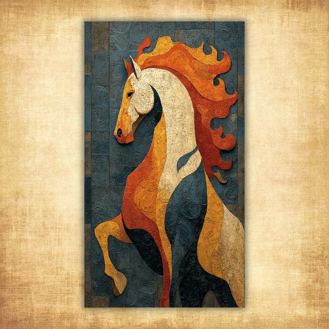Abstraktes Feuerpferd – Modernes Pferde Kunstdesig Poster (Abstract Fire Horse – Modern Equine Art Design Poster)